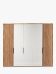 John Lewis Aspen 2.5m Hinged Wardrobe with 3 Glass Doors & 2 Wooden Doors - thumbnail 3