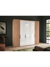 John Lewis Aspen 2.5m Hinged Wardrobe with 3 Glass Doors & 2 Wooden Doors - thumbnail 2