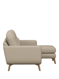 John Lewis Barbican RHF Chaise Leather Sofa, Light Leg - thumbnail 3
