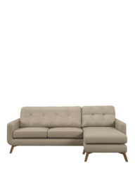 John Lewis Barbican RHF Chaise Leather Sofa, Light Leg - thumbnail 5