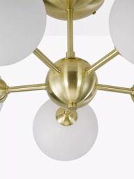 John Lewis Satellite 5 Arm Semi Flush Ceiling Light, Satin Brass - thumbnail 5