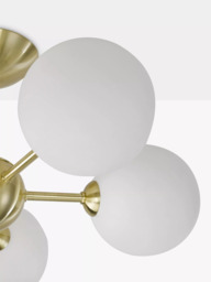 John Lewis Satellite 5 Arm Semi Flush Ceiling Light, Satin Brass - thumbnail 6