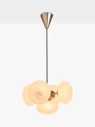 MADE Caleb 5 Arm Glass Orb Pendant Ceiling Light, Silver - thumbnail 1