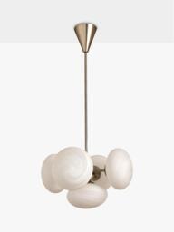 MADE Caleb 5 Arm Glass Orb Pendant Ceiling Light, Silver - thumbnail 2