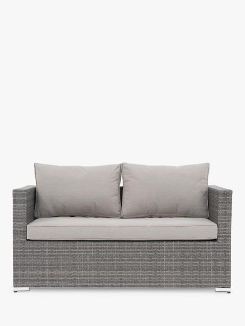John Lewis Alora Woven Rattan 2-Seater Garden Sofa, Grey - image 1