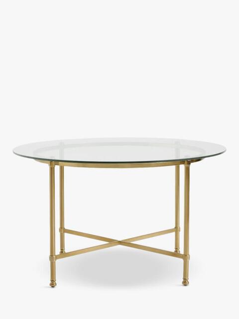 Pottery Barn Everson Round Dining Table, Antique Brass - image 1