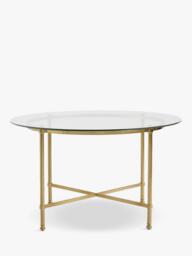 Pottery Barn Everson Round Dining Table, Antique Brass - thumbnail 1