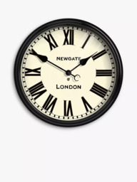 Newgate Clocks Battersby Roman Numeral Wall Clock, 50cm, Black - thumbnail 1