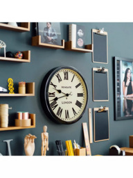 Newgate Clocks Battersby Roman Numeral Wall Clock, 50cm, Black - thumbnail 4
