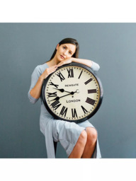 Newgate Clocks Battersby Roman Numeral Wall Clock, 50cm, Black - thumbnail 5