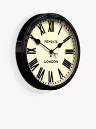 Newgate Clocks Battersby Roman Numeral Wall Clock, 50cm, Black - thumbnail 2