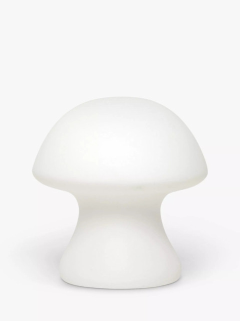 Kikkerland Small Cordless Mushroom Table Light, White - image 1