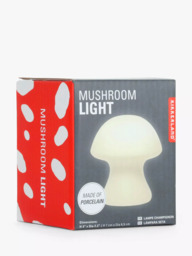 Kikkerland Small Cordless Mushroom Table Light, White - thumbnail 3