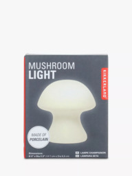 Kikkerland Small Cordless Mushroom Table Light, White - thumbnail 2