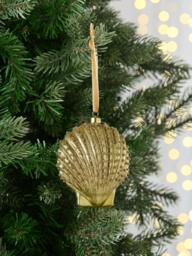 John Lewis The Connoisseur Closed Shell Bauble, Gold - thumbnail 2