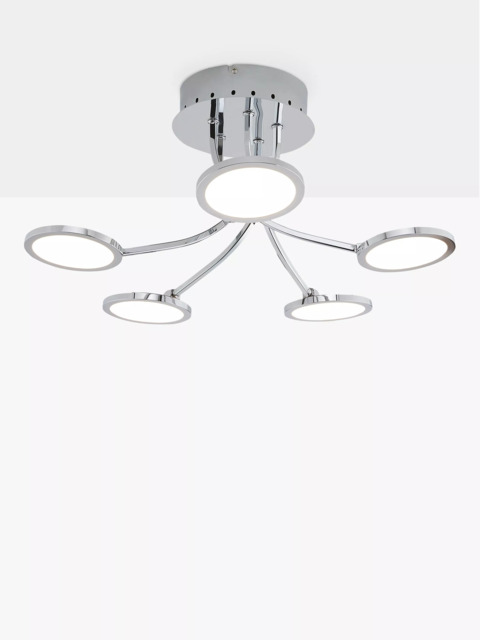 John Lewis Malmo LED Semi Flush Ceiling Light, Chrome - image 1
