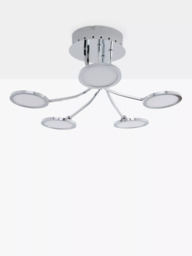 John Lewis Malmo LED Semi Flush Ceiling Light, Chrome - thumbnail 6