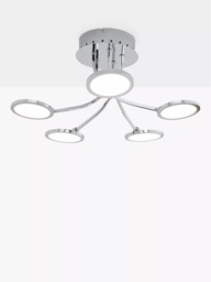 John Lewis Malmo LED Semi Flush Ceiling Light, Chrome - thumbnail 1