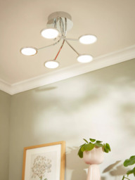 John Lewis Malmo LED Semi Flush Ceiling Light, Chrome - thumbnail 2