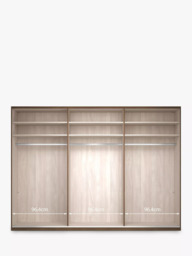 John Lewis Elstra 300cm Wardrobe with Glass Hinged Doors - thumbnail 4