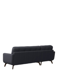 John Lewis Barbican LHF Chaise Leather Sofa, Dark Leg - thumbnail 4