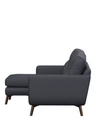 John Lewis Barbican LHF Chaise Leather Sofa, Dark Leg - thumbnail 3