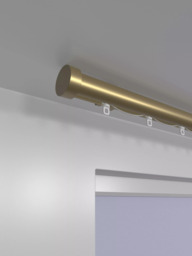 John Lewis Made to Order Select Curl Gliding Curtain Pole with Stud Finial, Ceiling Fix, Dia.30mm - thumbnail 2