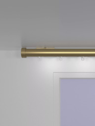 John Lewis Made to Order Select Curl Gliding Curtain Pole with Stud Finial, Ceiling Fix, Dia.30mm - thumbnail 3