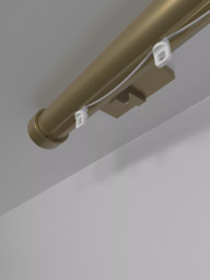 John Lewis Made to Order Select Curl Gliding Curtain Pole with Stud Finial, Ceiling Fix, Dia.30mm - thumbnail 4