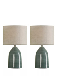Laura Ashley Penny Ceramic Table Lamp, Set of 2, Blue - thumbnail 3