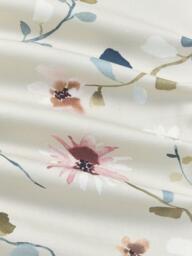 John Lewis Isabelle Floral Sprigs Print Pair Blackout Lined Pencil Pleat Curtains, Light Seafoam - thumbnail 2