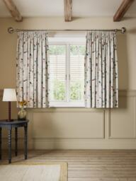 John Lewis Isabelle Floral Sprigs Print Pair Blackout Lined Pencil Pleat Curtains, Light Seafoam - thumbnail 6