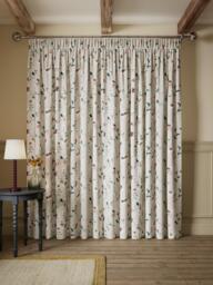 John Lewis Isabelle Floral Sprigs Print Pair Blackout Lined Pencil Pleat Curtains, Light Seafoam - thumbnail 5