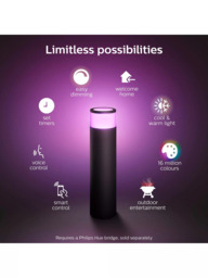 Philips Hue White and Colour Ambiance Calla LED Large Pedestal Smart Outdoor Light Extension, Black - thumbnail 4