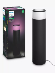 Philips Hue White and Colour Ambiance Calla LED Large Pedestal Smart Outdoor Light Extension, Black