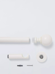 John Lewis Fixed Eyelet Metal Curtain Pole Kit with Ball Finial, Dia.28mm - thumbnail 2