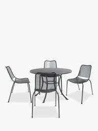 KETTLER Arna 4-Seater Round Garden Dining Table & Chairs Set, Dark Grey - thumbnail 1