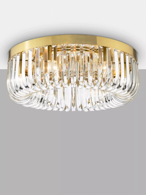 Där Sigourney Crystal Flush Ceiling Light - image 1