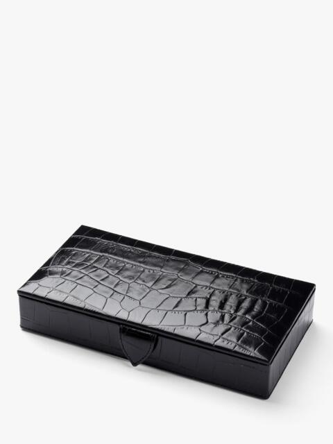 Aspinal of London Croc Leather Cufflinks Box - image 1