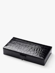 Aspinal of London Croc Leather Cufflinks Box - thumbnail 1