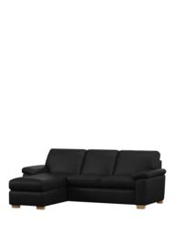John Lewis Camden LHF Chaise Leather Sofa Bed, Light Leg - thumbnail 1