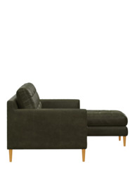 John Lewis Draper II RHF Chaise Leather Sofa, Light Leg - thumbnail 3