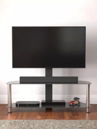 AVF SDCL1140 Corner TV Stand with Mount for TVs up to 65”, Black/Chrome - thumbnail 4