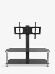 AVF SDCL1140 Corner TV Stand with Mount for TVs up to 65”, Black/Chrome - thumbnail 2