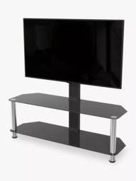 AVF SDCL1140 Corner TV Stand with Mount for TVs up to 65”, Black/Chrome - thumbnail 3