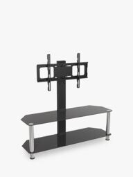 AVF SDCL1140 Corner TV Stand with Mount for TVs up to 65”, Black/Chrome - thumbnail 1