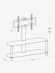 AVF SDCL1140 Corner TV Stand with Mount for TVs up to 65”, Black/Chrome - thumbnail 5