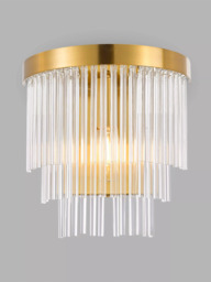 John Lewis Shiminista Chandelier Wall Light, Matte Brass - thumbnail 1