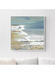 John Lewis Valeria Mravyan 'East Coast I' Framed Canvas Print, 64 x 64cm, Blue/Multi - thumbnail 2