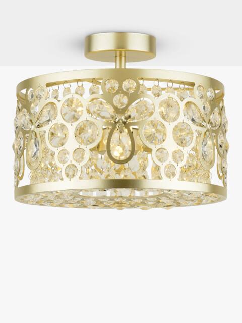 Laura Ashley Tilbrook Small Flush Ceiling Light, Champagne - image 1